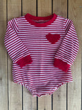 Striped Heart Romper