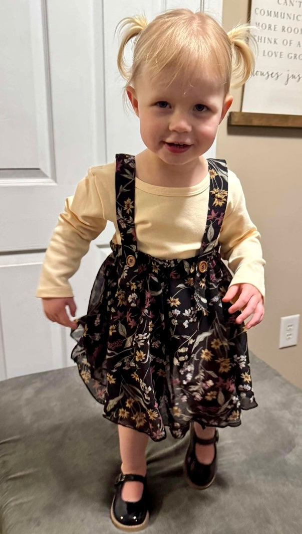 Floral Suspender Dress (layering tee sold separately)