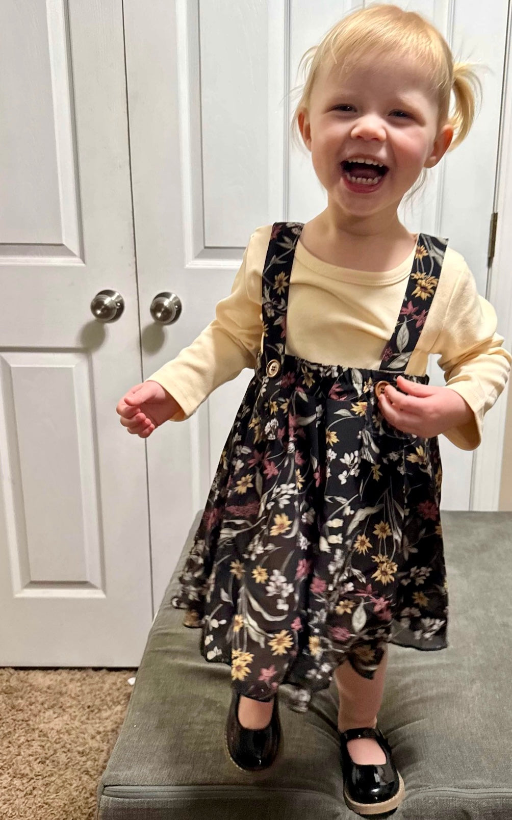 Floral Suspender Dress (layering tee sold separately)
