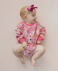 Pink Flower Bubble Romper