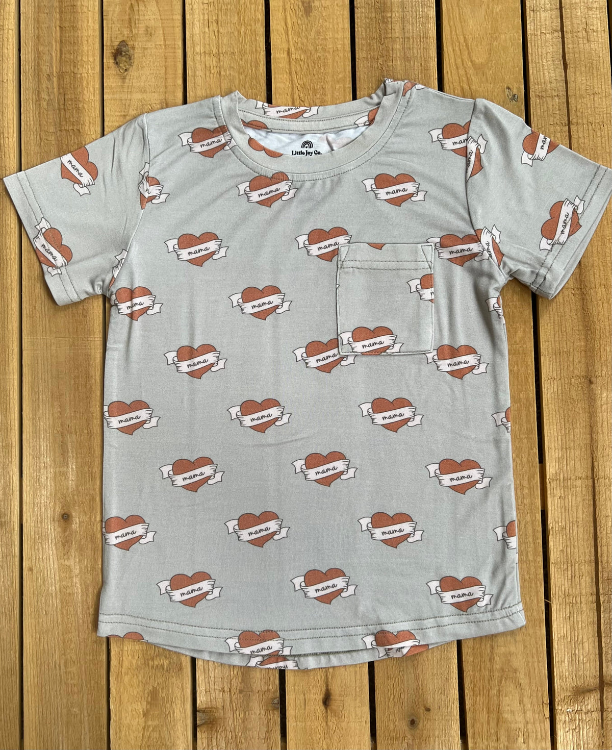 Mama Tattoo Hearts Bamboo Pocket Tee