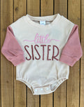 Embroidered Little Sister Color Block Romper