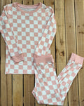 Blush Checkered Bamboo Two Piece Set